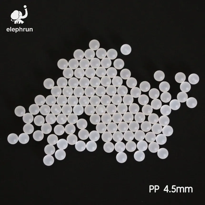 Sfera in plastica solida da 4,5 mm in polipropilene (PP) Sfera per valvole e cuscinetti a basso carico, valvole di galleggiamento e indicatori di livello del fluido