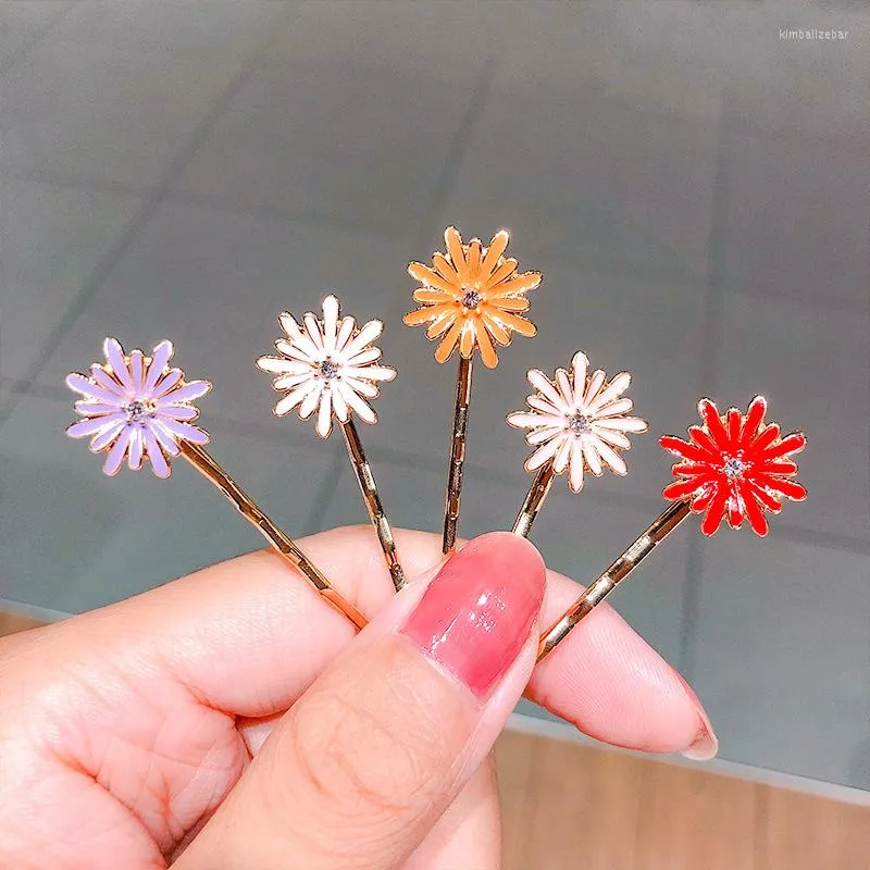 Haarspangen MISANANRYNE 2 Stück Damen Mädchen Bunte Blumen Haarspangen Süße Haarnadeln Niedliche Verzierung Modeaccessoires