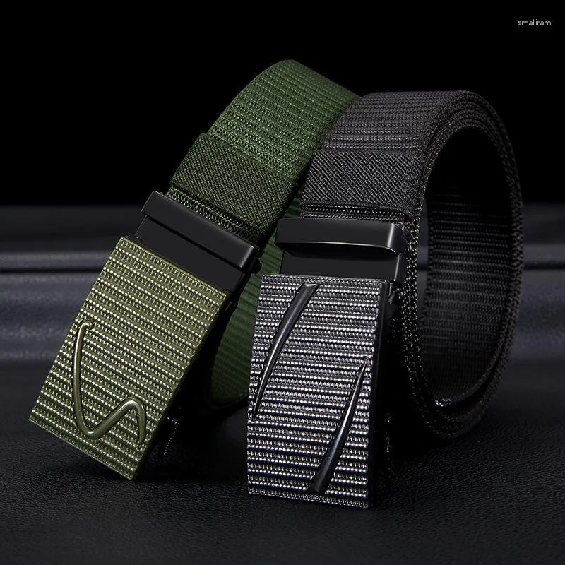 Belts Canvas Men's Belt Fashion Black Nylon Outdoor Metal Automatic Buckle Casual All-match Luxury Male