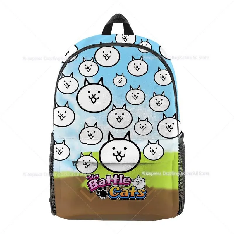 Torby The Battle Cats 3d Print Plecaks for Girls Boys Kids Cartoon Anime Bookbags Teeniagers Bagpacks Studenci School Bagi Mochila