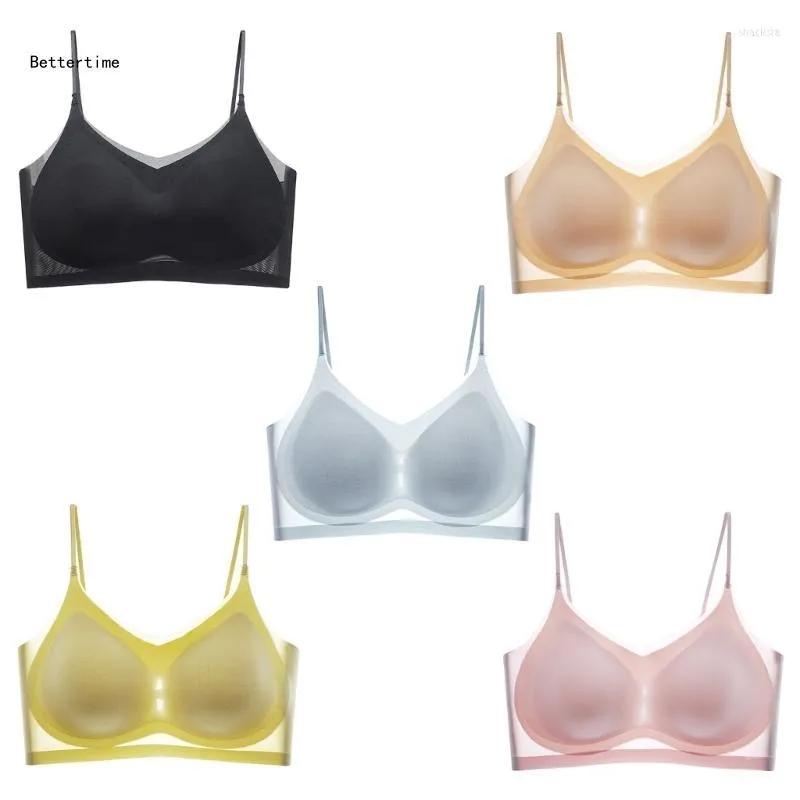 キャミソールタンク B36D シームレスブラジャーワイヤレス女性のためのスパゲッティストラップコンフォートブラジャー Bralette