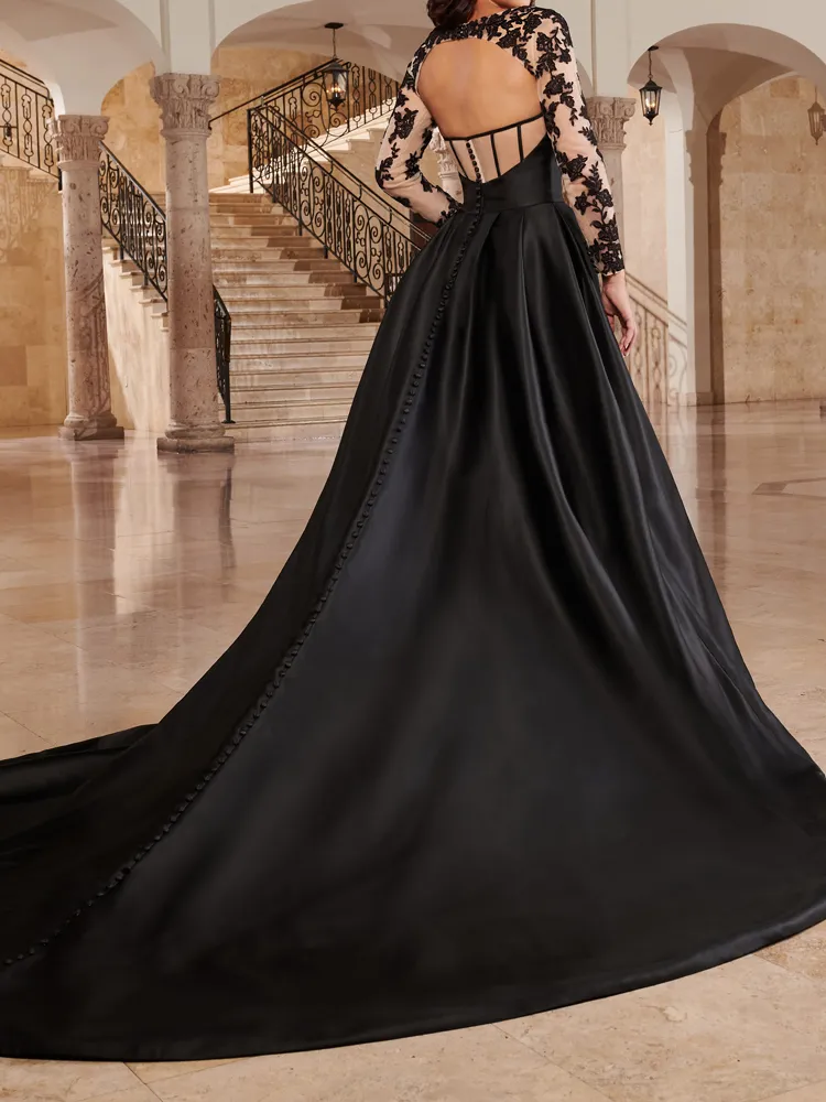 sweetheart backless dress Primavera Couture 4543 Prom Dress - Black main image 0