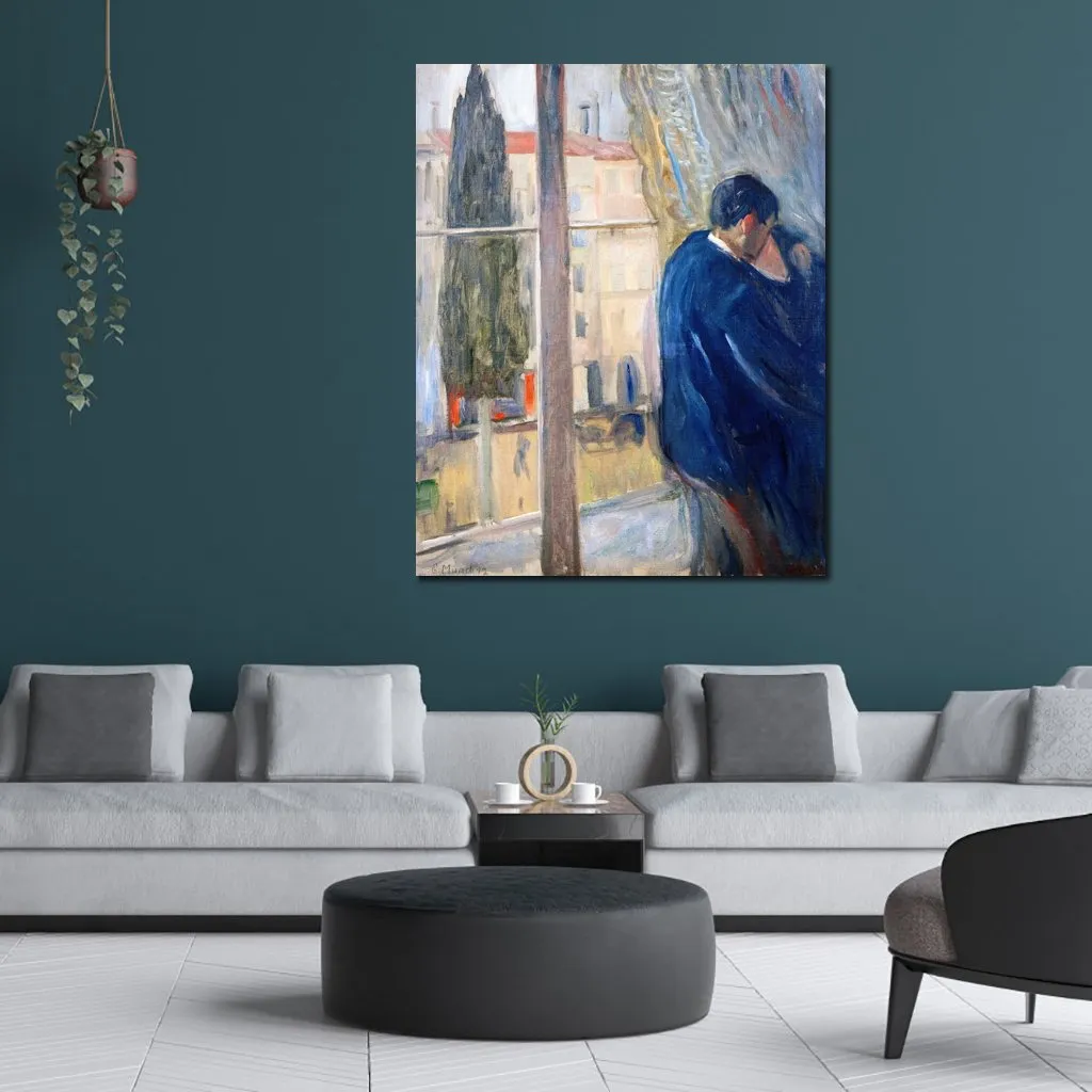 Contemporain Abstrait Toile Art Paysage Le Baiser 1892 Edvard Munch Peinture Peinte À La Main