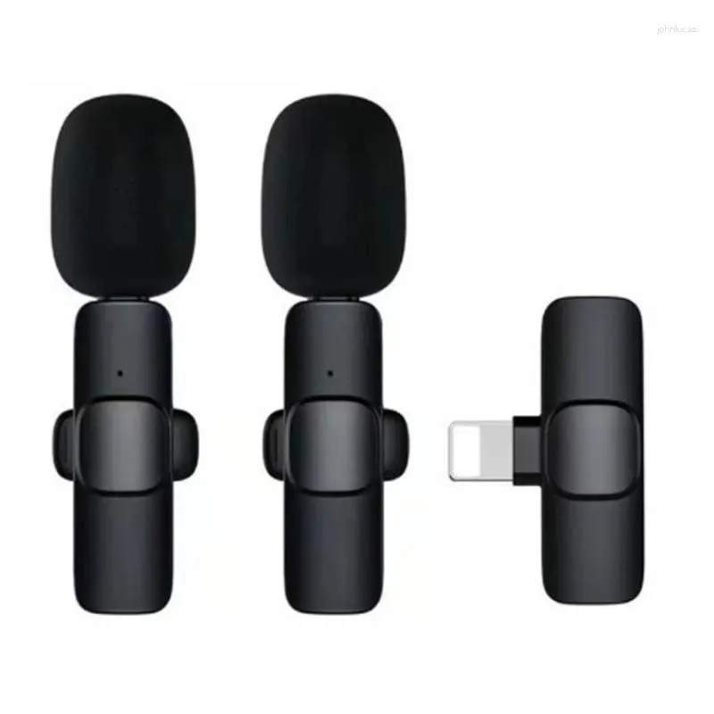 Microphones Clip de collier sans fil Microphone One-to-Two Outdoor Mobile Live Streaming Equipment Radio Noise Reduction