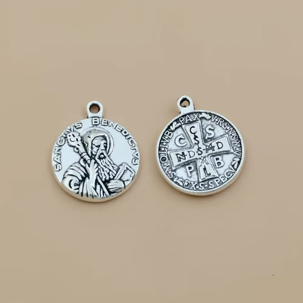 50 Pçs Amuletos Padrinho Religioso Cruz Pingente Antigo Achados de Prata Artesanato Para Fazer Joias Colar Pulseira Acessórios A-375