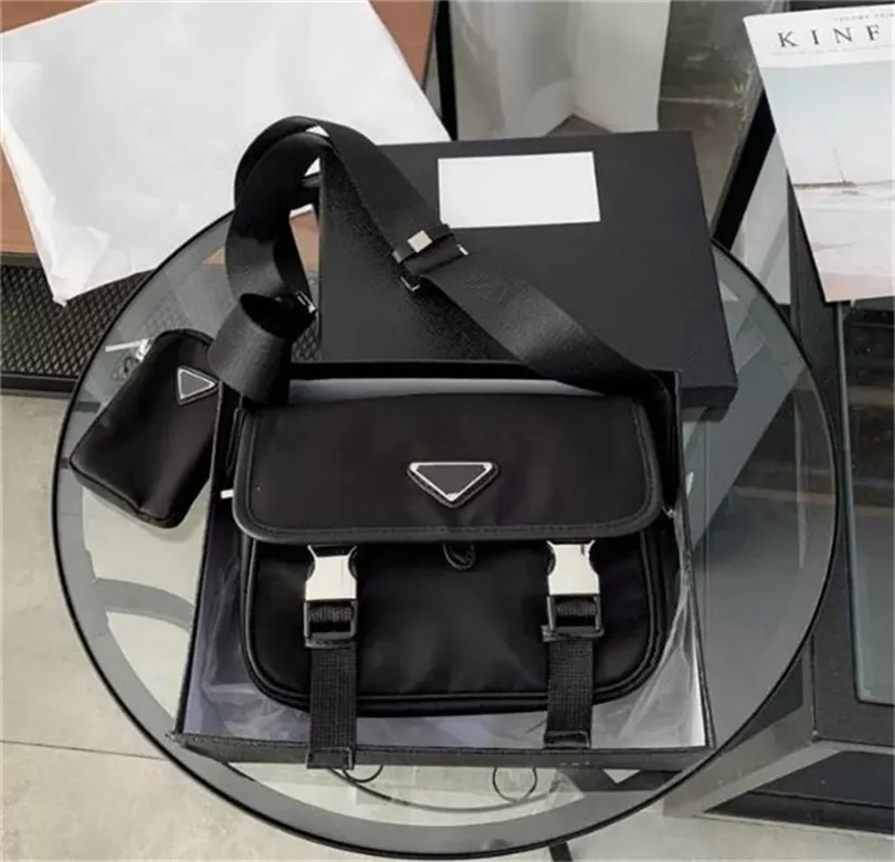 패션 럭셔리 남성 블랙 서류 가방 디자이너 크로스 바디 여성 어깨 가방 비즈니스 통근 가방 나일론 서류 가방 삼각 지갑