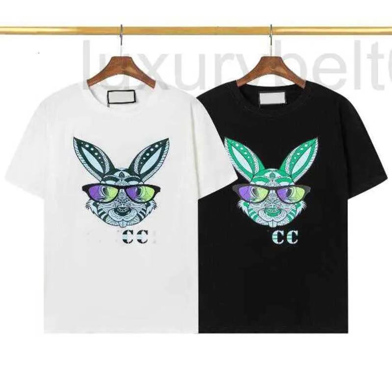 T-shirt da uomo Designer T-shirt da uomo Paris jump rabbit pattern manica corta cotone donna bianco nero M-3XL 5UBO
