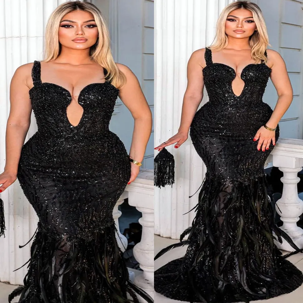 Black Aso Ebi Mermaid Prom Dress Feather Beaded Evening Formal Party Gown  with Zipper Back from Dhgate Prom Dresses - price 459.52