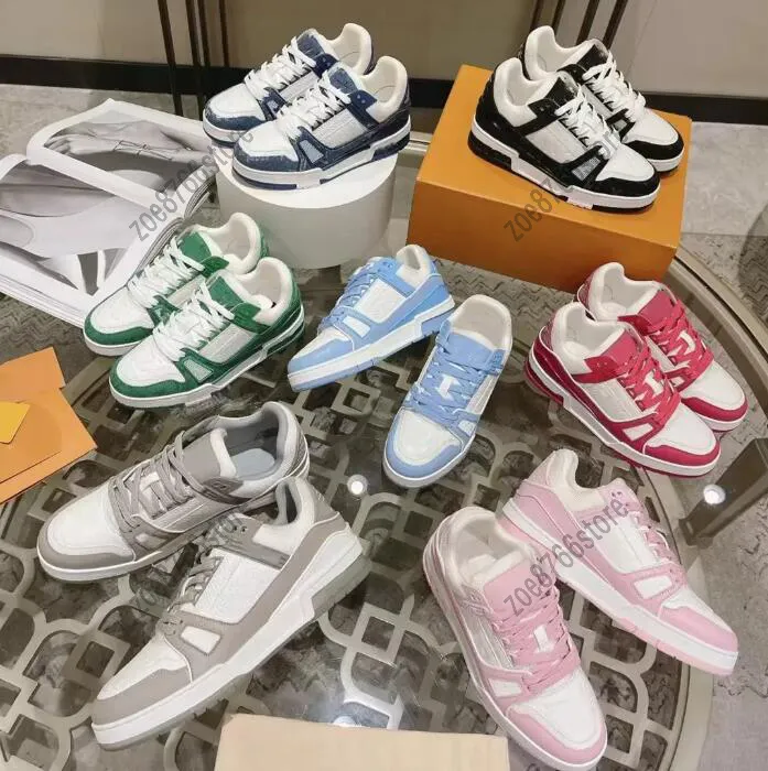 Designer shoes paneled white multi-color denim blue sneakers casual comfort skateboard shoes running sports designer hot sale basketball