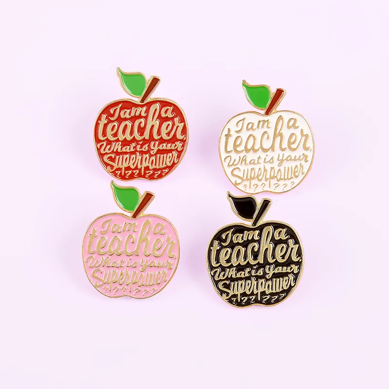 Creative Personality Teacher`s Day Brooch Gift Alloy  Paint Brooch Pin Badge Jewelry Accessories In Bulk