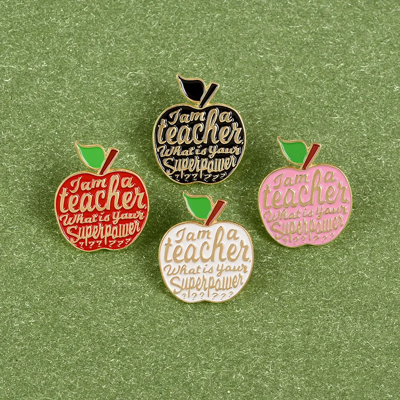 Creative Personality Teacher`s Day Brooch Gift Alloy  Paint Brooch Pin Badge Jewelry Accessories In Bulk