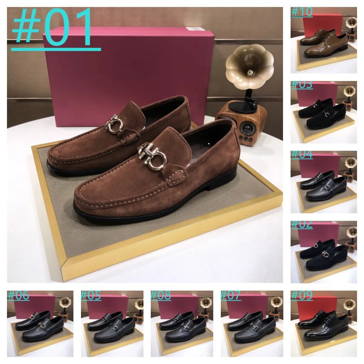 22 Style lItalian Desgin Lyx Läderskor Män Loafers Fritidsklänning Skor Lyxmärke Mjuk Man Mockasiner Komfort Slip On Flats Båtsko