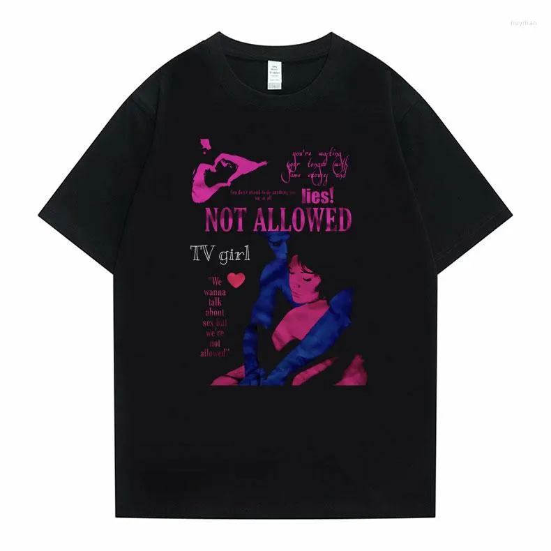 T-shirt da uomo Impressionante Tv Girl Graphic Camicia Unisex T-shirt in puro cotone T-shirt estive Uomo Donna Moda Harajuku Manica corta oversize