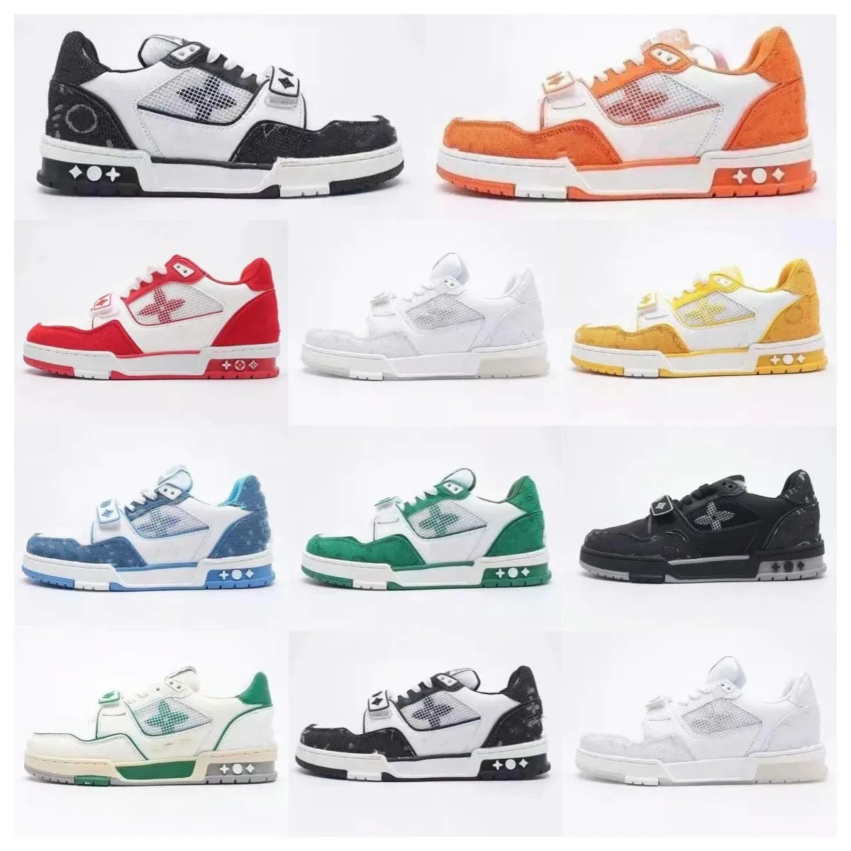 Designer formateur sneaker virgil chaussures de sport top qualité denim toile cuir abloh blanc vert rouge bleu lettre plate-forme de mode hommes femmes baskets 01