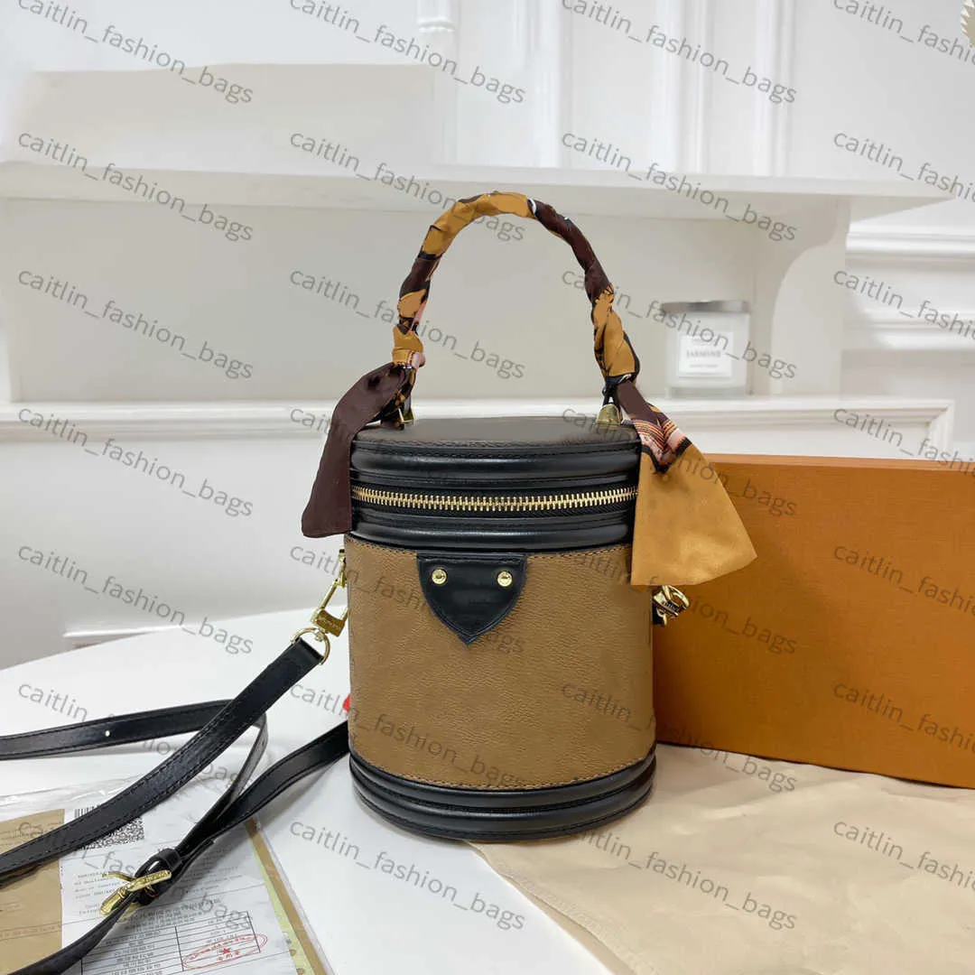 Bolsa Designer Top Couro Moda design em relevo Lavagem Bolsa de ombro Bolsas femininas crossbody Bolsas cosméticas Bolsa cilíndrica de luxo caitlin_fashion_bags