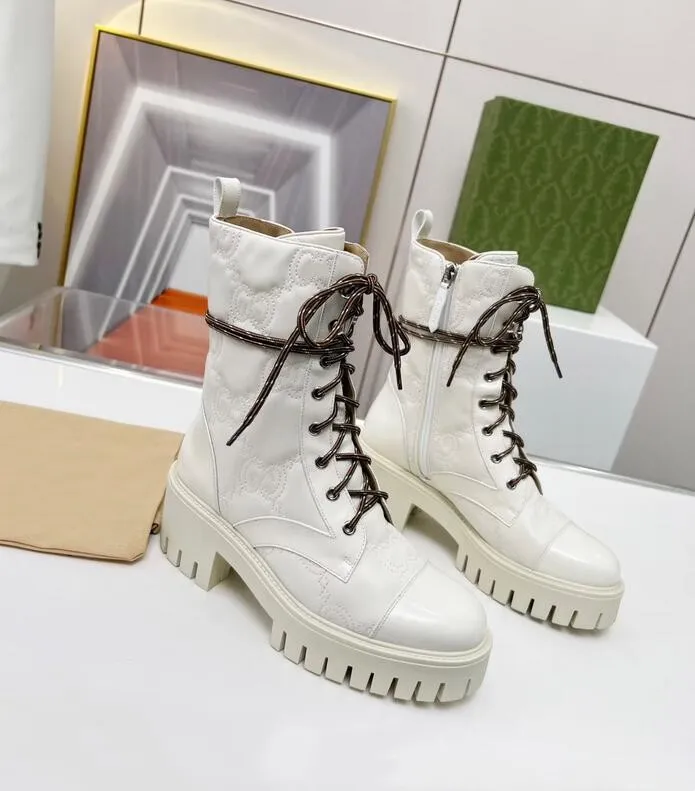 Printed Leather Low Heel Short Beige Ankle Boots For Women Perfect