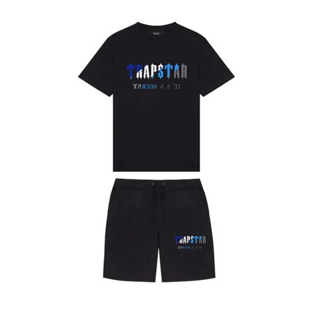 Men's Tshirts Summer Trapstar Printed Cotton Tshirt Shorts Sets Streetwear Tracksuit Sportswear t Shirts and Suitsyndx