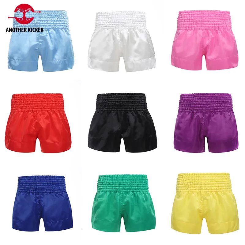 Shorts Masculino Muay Thai Shorts Shorts de Boxe MMA de Poliéster Satinado Feminino Masculino Infantil Calça Kickboxing Profissional Short Boxe Thai Personalizado 230707