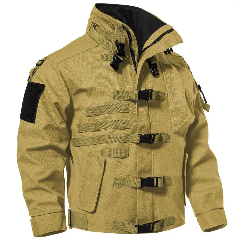 Men's Jackets Motorcycle Jacket Stand Collar Multi Pocket High Quality Outdoor Hiking And Mountaineering Agent Tactical