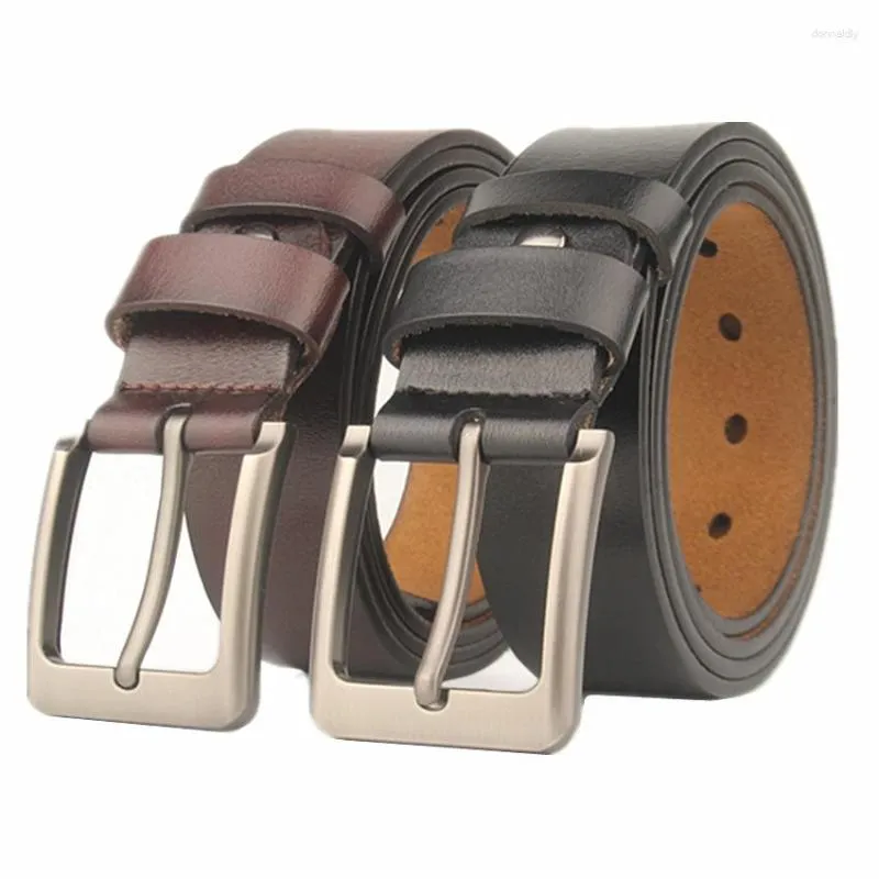 Belts Men's Coffee Black Large Size Plus Belt Vintage Special Long Male Cowhide Leather Pin Buckle