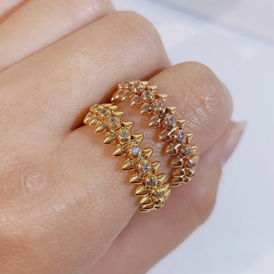 Luxury Clash De Rings Designer Jewelry 18K Gold Silver Titanium Steel Bullet Rings for Men and Women 2024 Diamond Fashion Jewelry Designers