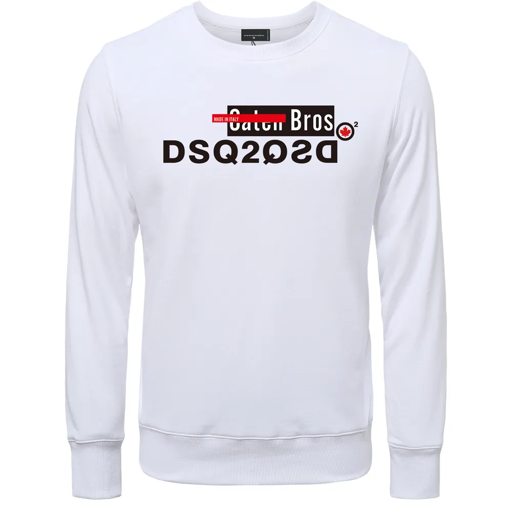 DSQ2 Nieuwe Heren Hoodie Paar Kleine Flat Print Sweatshirt Ronde Hals Casual Sweater Maat S-4XL