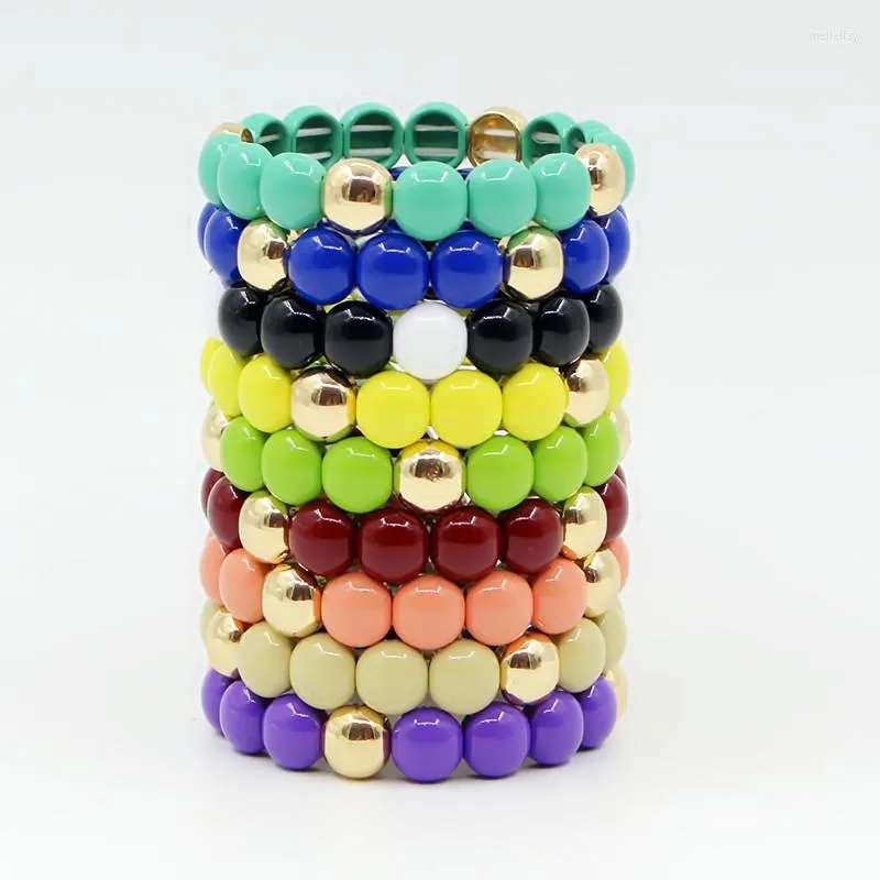 Charm Bracelets 2023 Tile Pulseras For Women Color Acrylic Bracelet&Bangle Boho Fashion Summer Beach Vacation Jewelry Gift