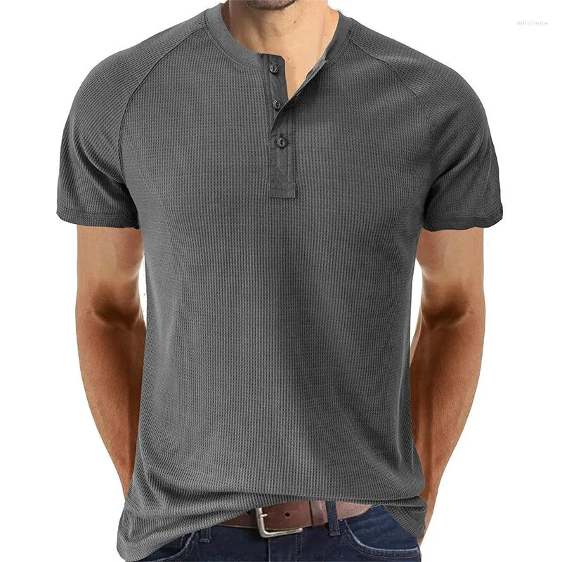 Мужские рубашки Men Men Henley воротнич