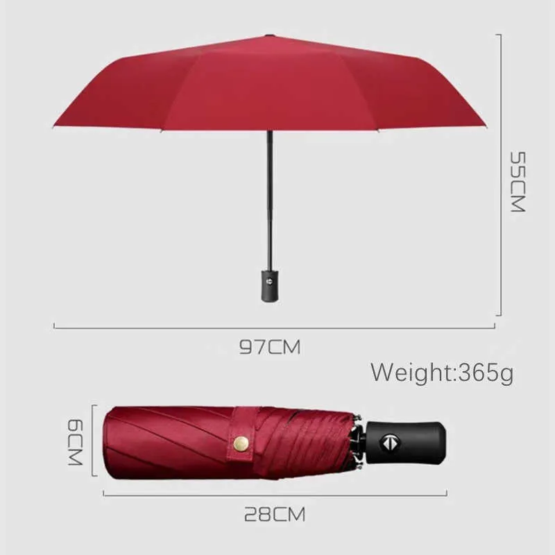 Paraplu's Windbestendig Opvouwbare automatische paraplu Regen Dames Auto Luxe Grote winddichte paraplu's Regen voor heren Zwarte coating