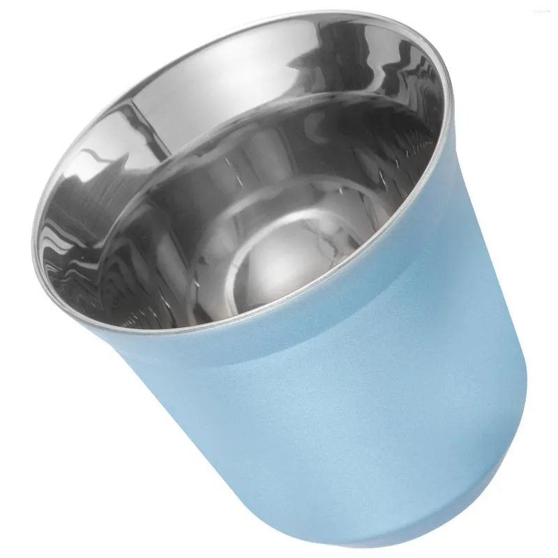 Dinnerware Sets Stainless Steel Coffee Cup Mug Camping Beer Water Cups Insulation 6.5X6CM Travel Blue Tumbler