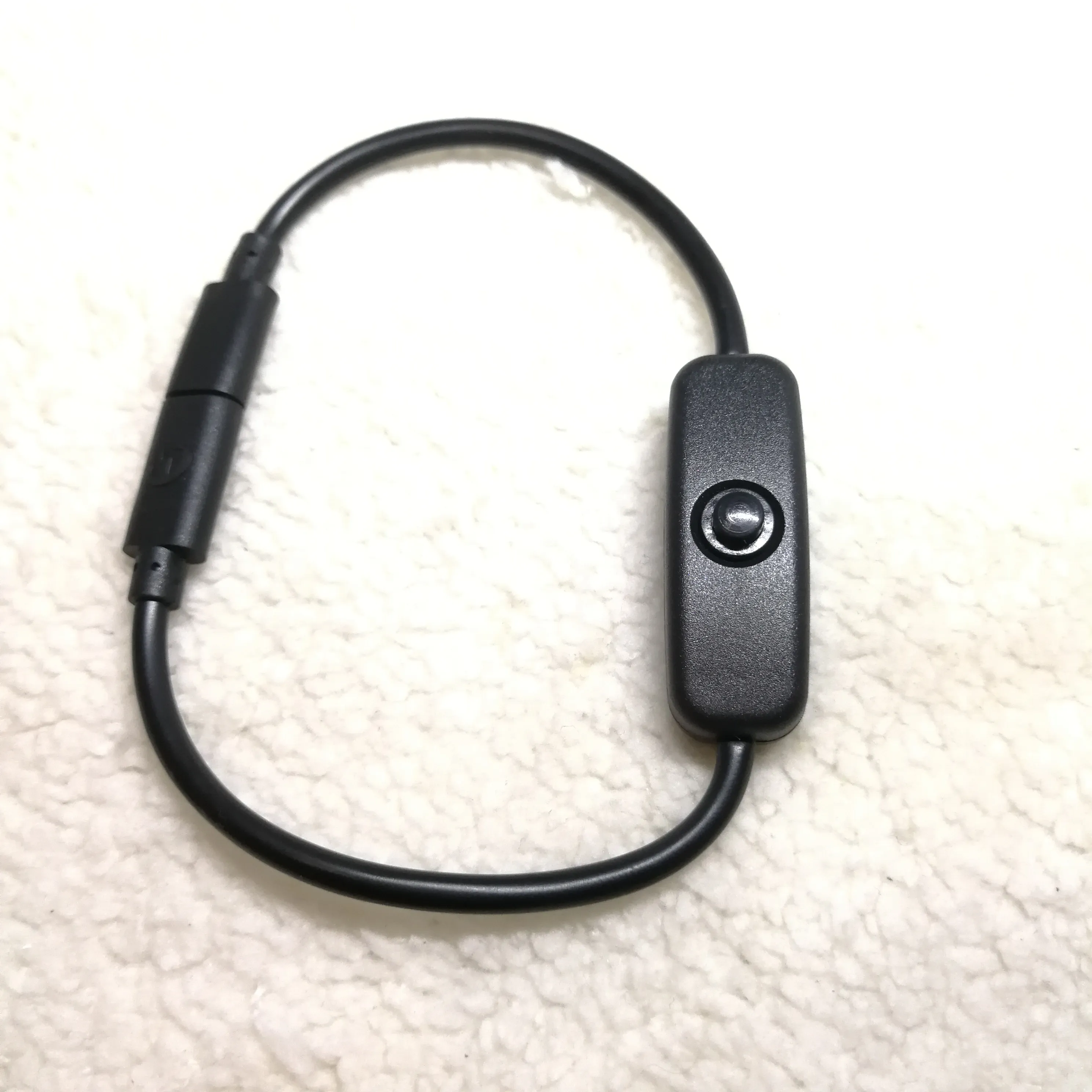 10 pcs/lot TYPE-C TYPE C USB mâle à femelle câble adaptateur d'alimentation avec interrupteur marche/arrêt noir 4A