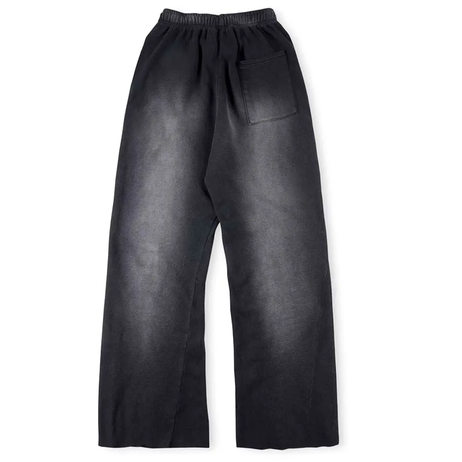 Washed Black Sweatpants Flare Pants Unisex Joggers Drawstring Hip Hop Streetwear Trousers Patchwork Design Classic Straight Leg Spring Autumn
