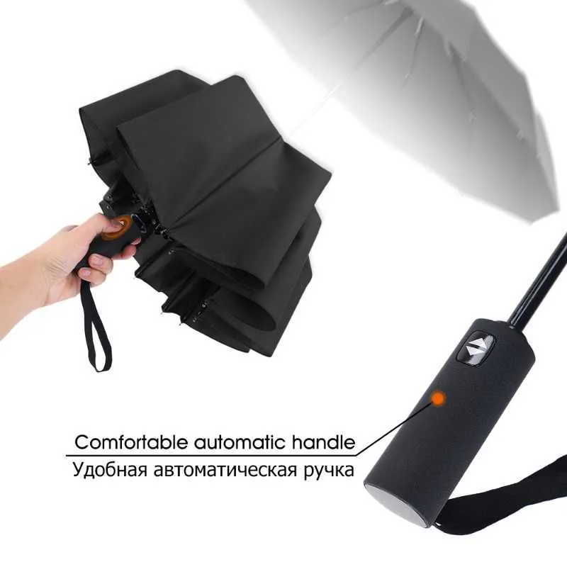 Parapluies automatiques résistants au vent pour hommes et femmes, grands parapluies de pluie, cadeau d'affaires Portable
