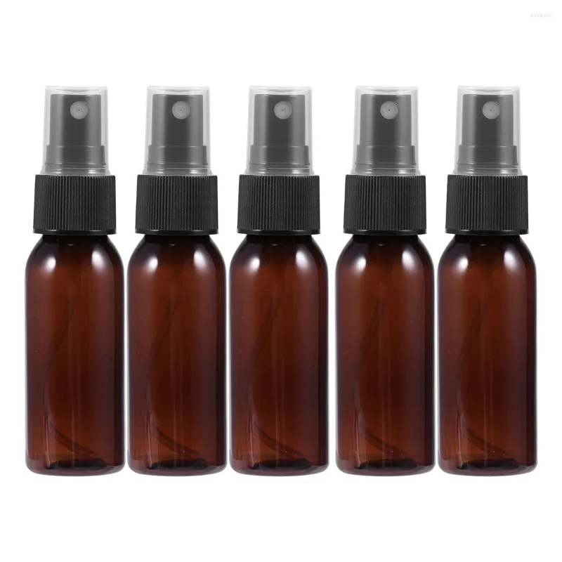 Opslagflessen 20Pc 30ml Amber Glass Spray Small Mist Travel Lege Sproeier (bruin met zwart)