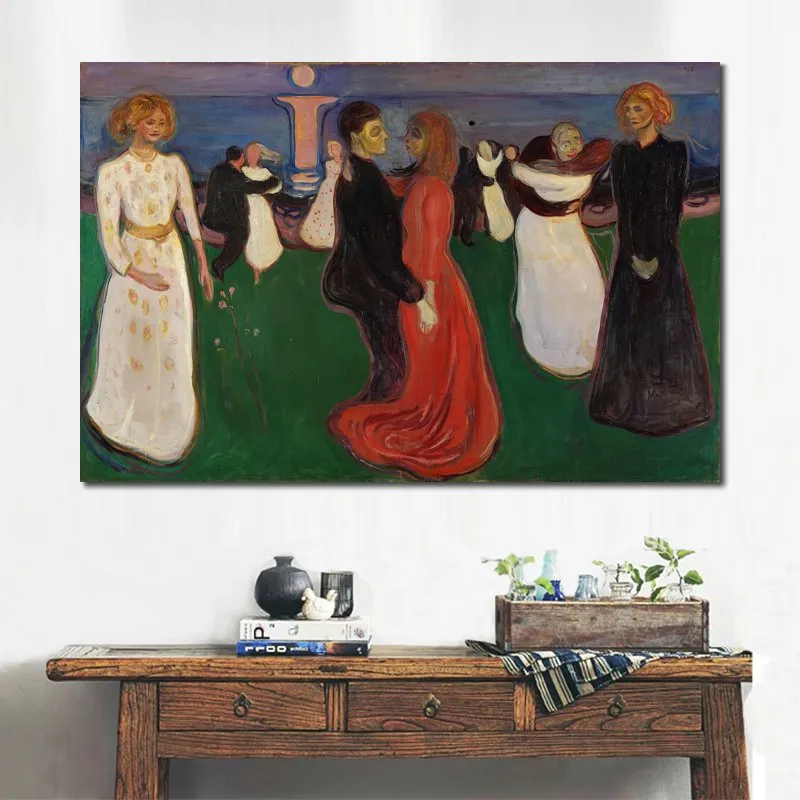 カラフルな抽象アート 生命のダンス 1899-1900 エドヴァルド ムンク絵画 モダンなリビングルームの装飾 L