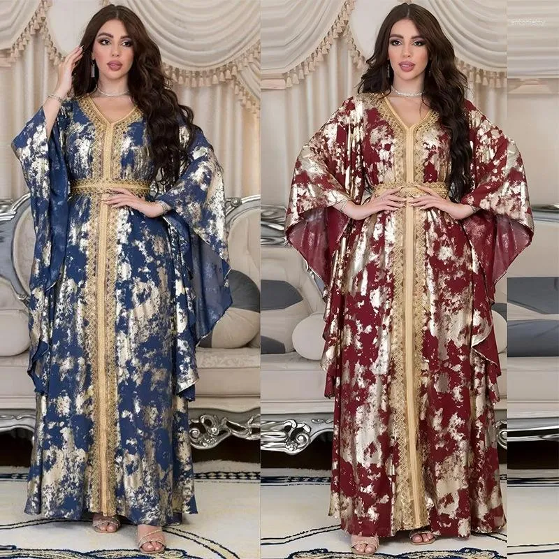 Roupa étnica Muçulmana Vestido Islâmico Vestidos Islâmicos Casual Ligeira Strech Poliéster Cetim Adulto Abaya Para Mulheres Dubai 2023 Apressado