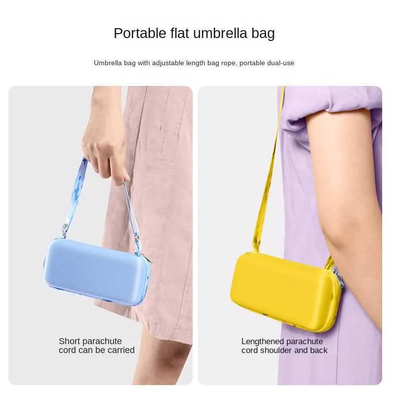 Paraplyer Compact Pocket Paraply for Women Light Folding Sun Protection Sun and Rain Liten Card Bag Paraplyer Mujer