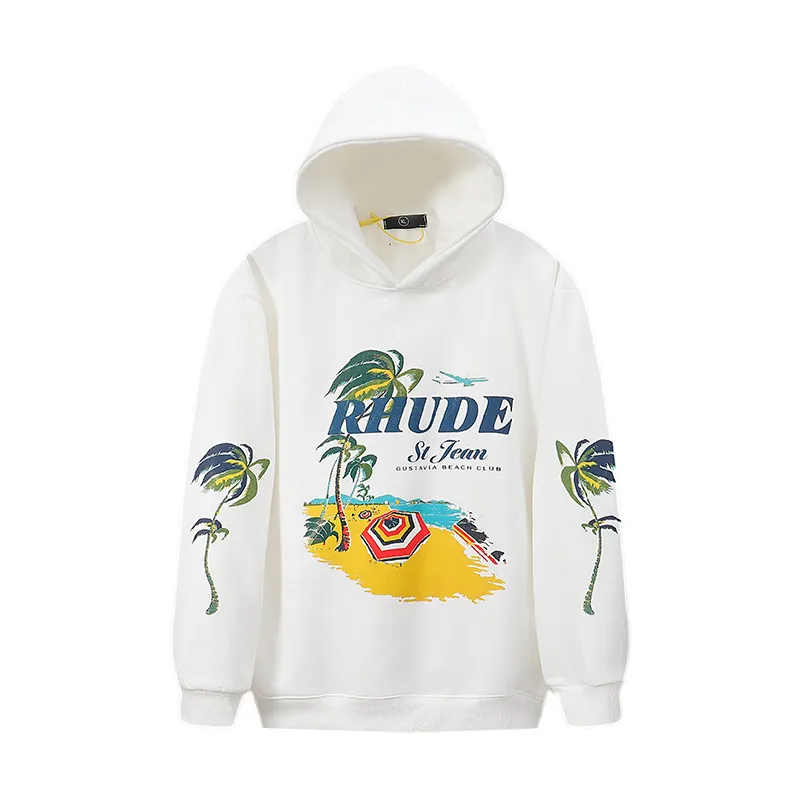 Designer Mens Hoodies Rhude Letters Print Hoodie Loose Fleece Hip Hop Style Hooded Sweater Hoodie jacket for Men and Women Casual Sweatshirts