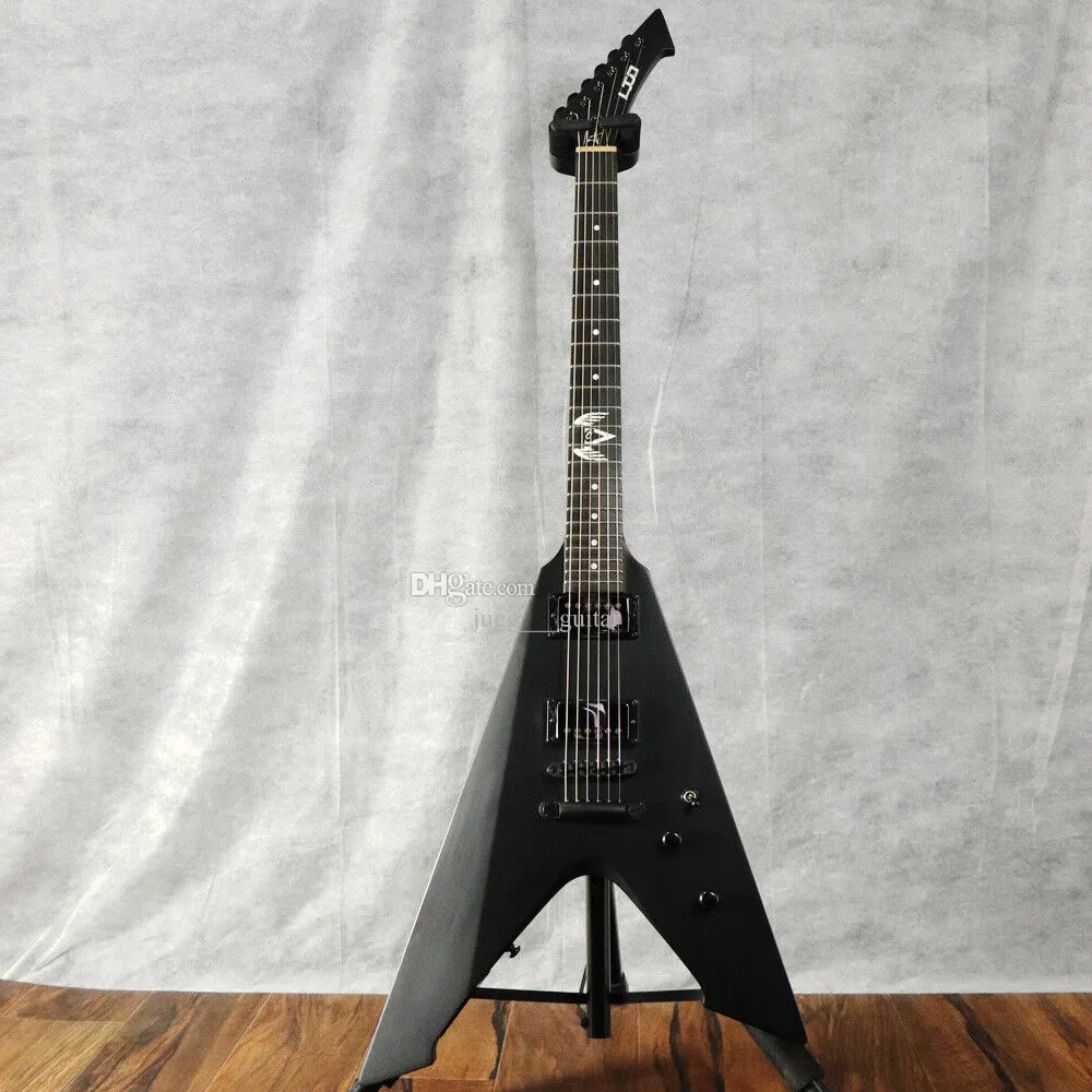 Rhxflame Metallic Jame Hetfield Vulture Matte Black Fly V Electric