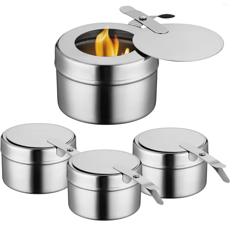 Dinnerware Sets 4 Pcs Fuel Boxs Holder Buffet Warmer Lid Chafing Chaffing Dish Warmers Griddle