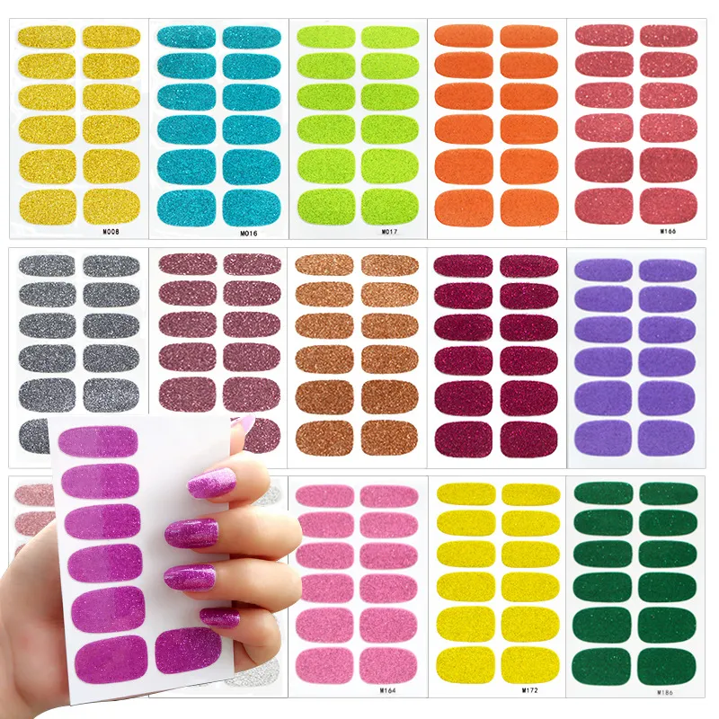 Couleur pure Nail Wrap DIY Décalcomanies Plaine Décor Autocollants Nail Art Autocollant Ensemble Minimaliste Ongles Bande Solide Couleur Autocollant Z0044 Meilleure qualité