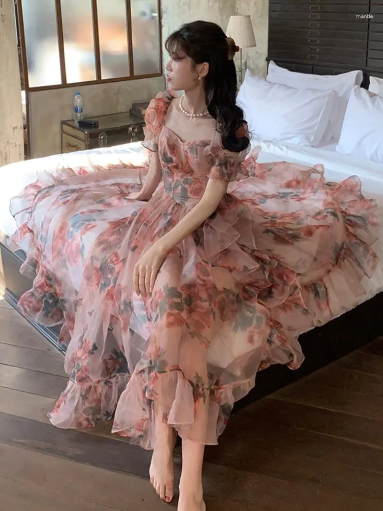 Floral dress, Summer Dress, Pink floral cotton dress, sleeveless maxi –  Nuichan