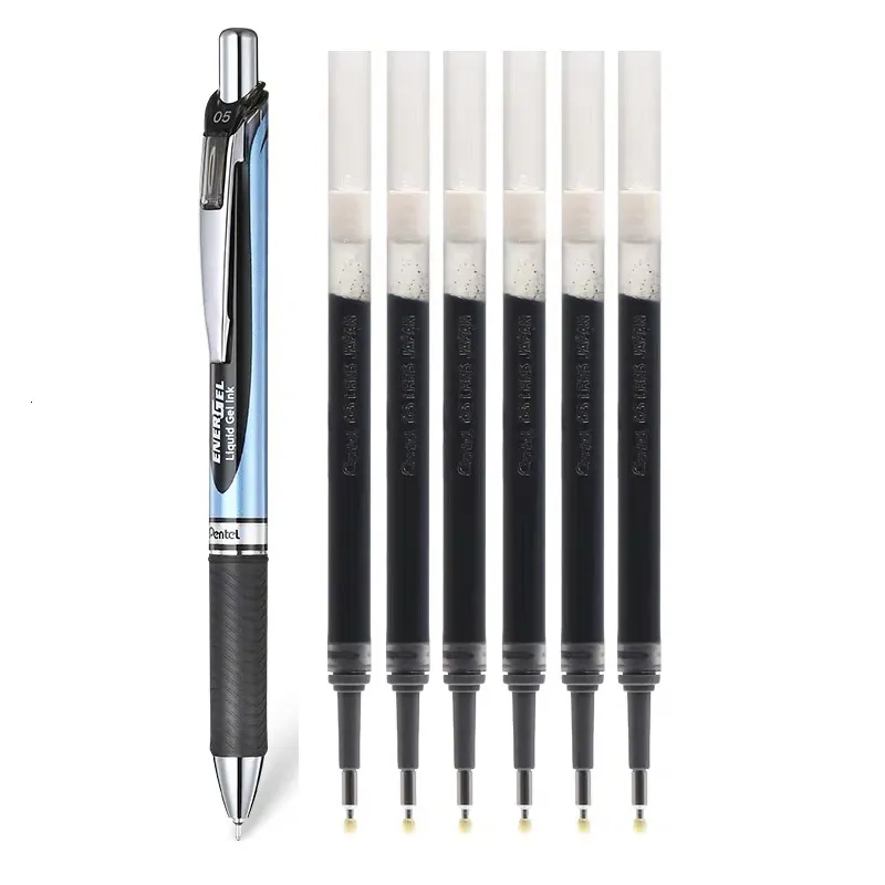 Gelpennor Pentel BLN75 EnerGel-serien Snabbtorkande gelbläckpennor 0,5 mm nålpunktspresstyp Neutral penna med LRN5-påfyllning 230707