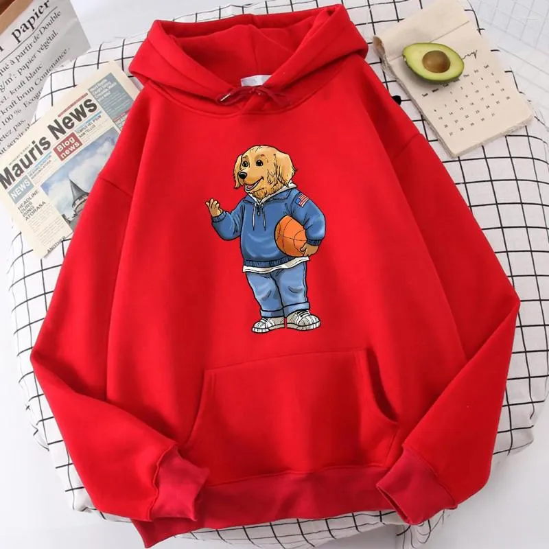 Felpe con cappuccio da uomo Golden Retriever Giocatore di basket Felpa con cappuccio da uomo Moda Tuta casual Confortevole Streetwear all'aperto Designer all-match