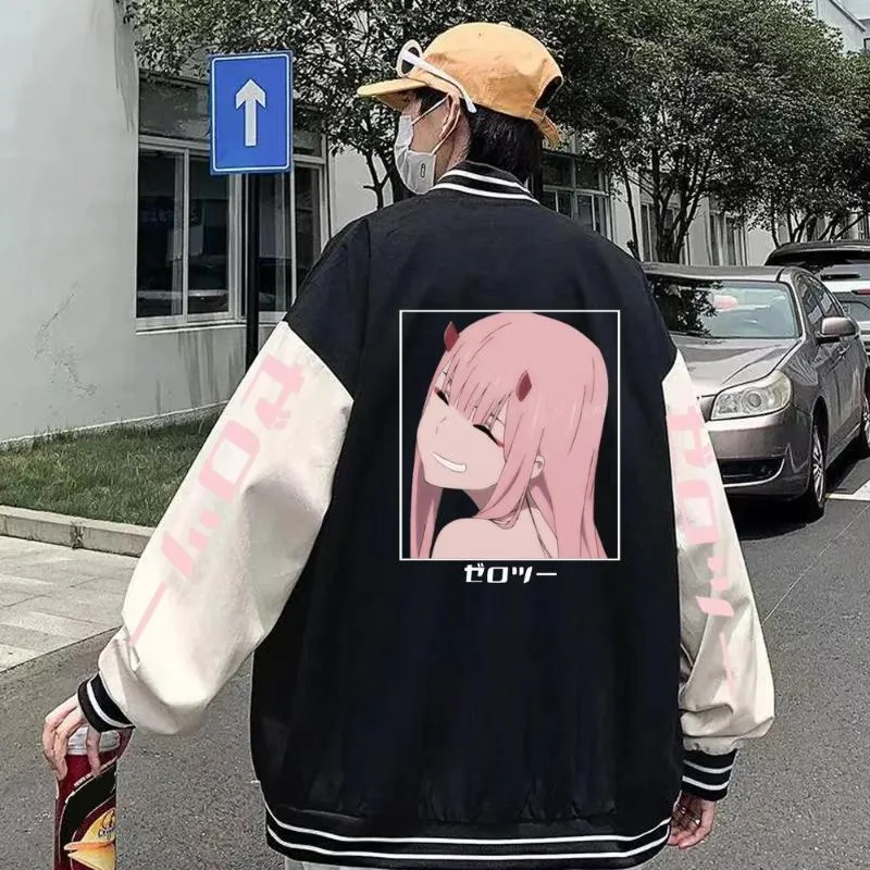 Męskie bluzy z kapturem Anime Darling In The Franxx Baseball Uniform Jacket Zero Two Płaszcz z kapturem