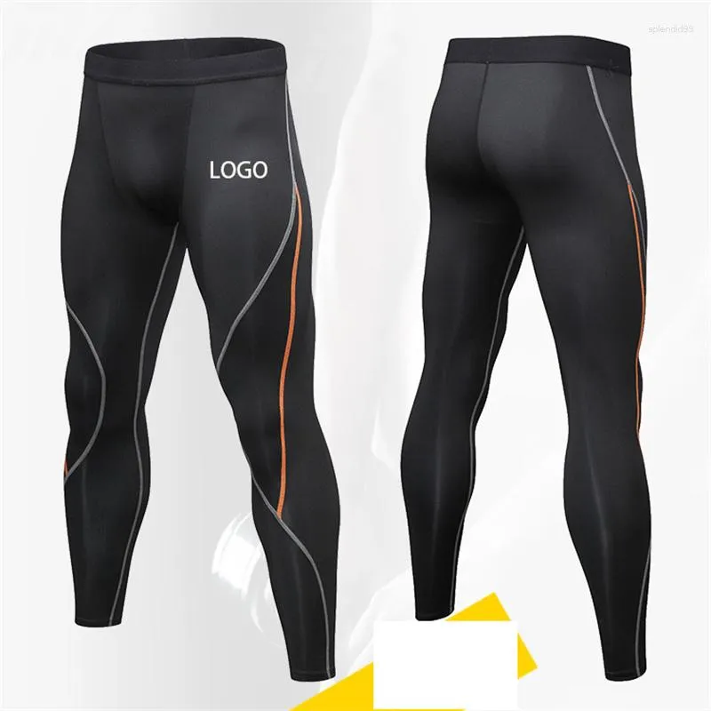 Men's Pants 050 Men's Logo Print Sports Leggings Outer Gym Running Training Basketball Stretch Compression Trousers Man