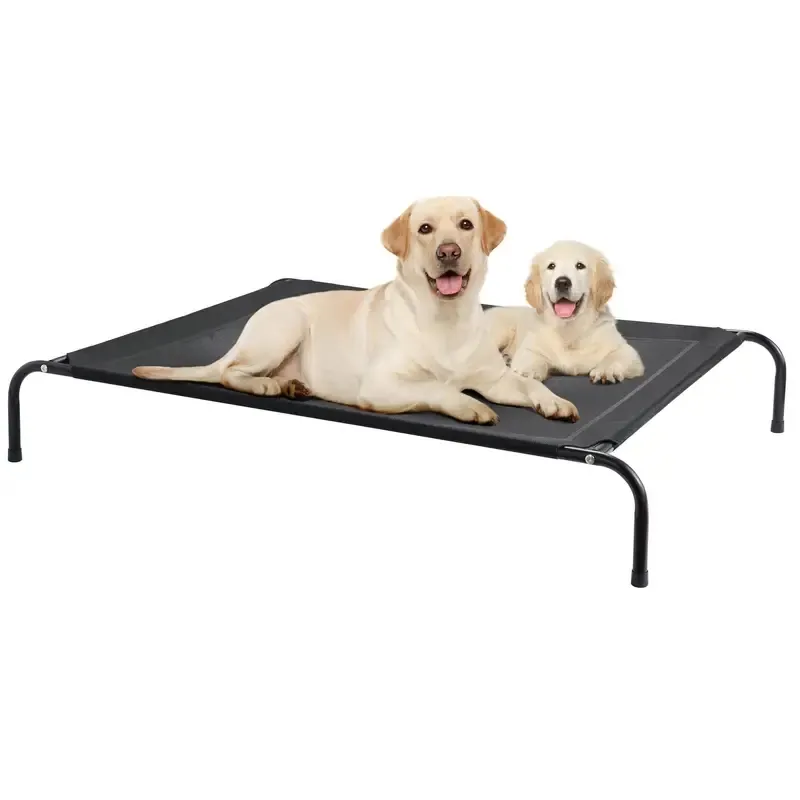 Elevated Cooling Outdoor Dog Bed, Raised Dog Cots Beds For All Dogs, Portable Indoor & Outdoor Pet Hammock Bed With Skid-Resistant Feet, Frame With Breathable Mesh