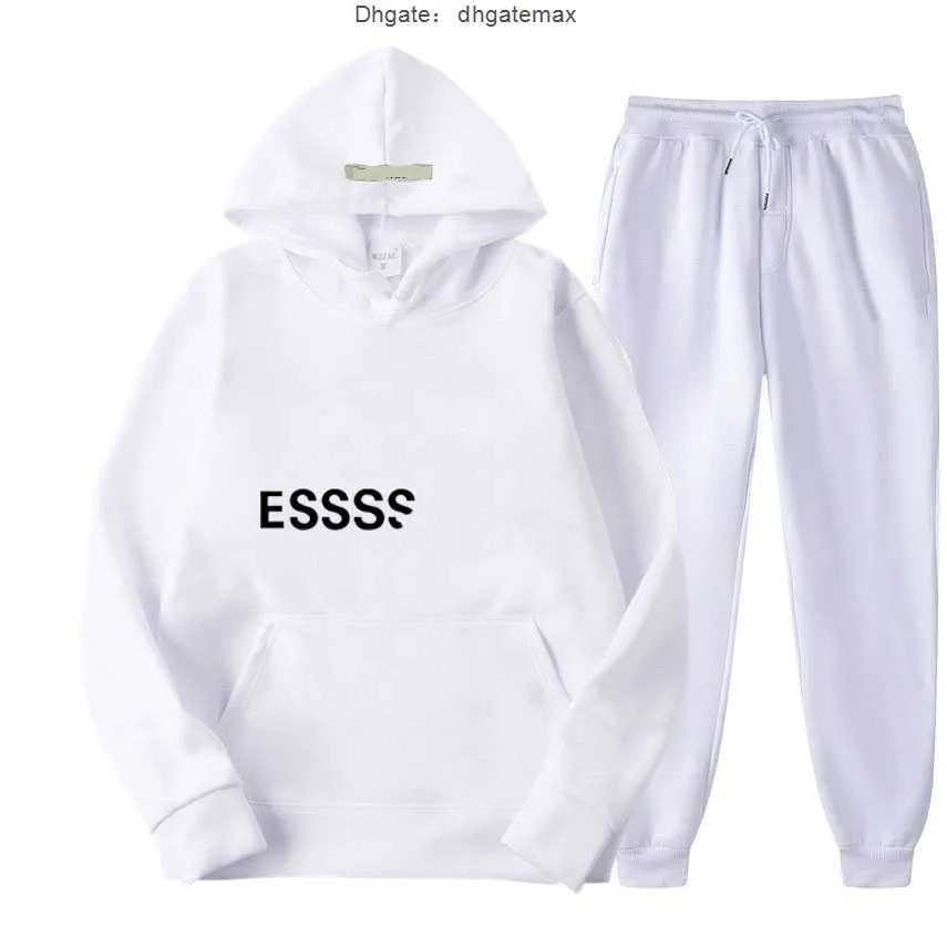 Erkeklerin Trailtits Kadın Trailsuits Mens Designer Ess Tracksuit Hoodie Season Ana Yüksek Sokak Mektubu Yeni Sweater Seti Erkek ve Kadınların Kapalı Sis Ess Kapüşonlu Ceket 6NGPI