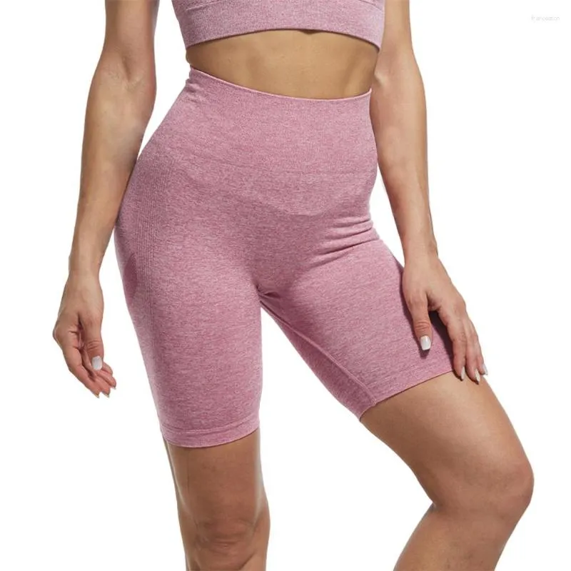 Pantaloncini attivi Donna Vita alta Elastico Yoga Ragazze Home Running Ciclismo Allenamento Sport Pantaloni corti Pantaloni Abbigliamento Rosa S
