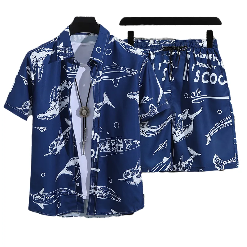 Mens Tracksuits 14 Colors Tropical Short Sleeve Printed Shirt Sets Casual Tops Shirts for Men Hawaiian Clothing 230707